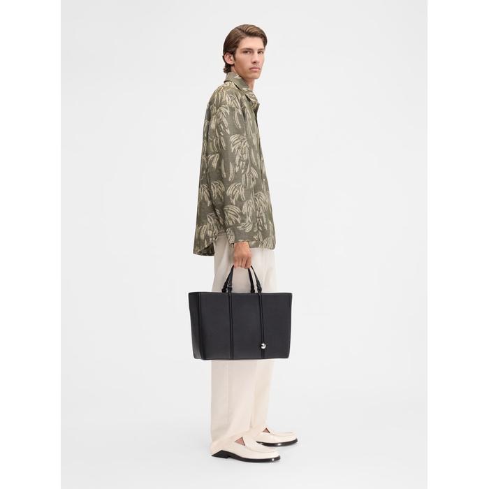 Рубашка с длинными рукавами и косыми карманами цвет: Jacquard banana logo khaki