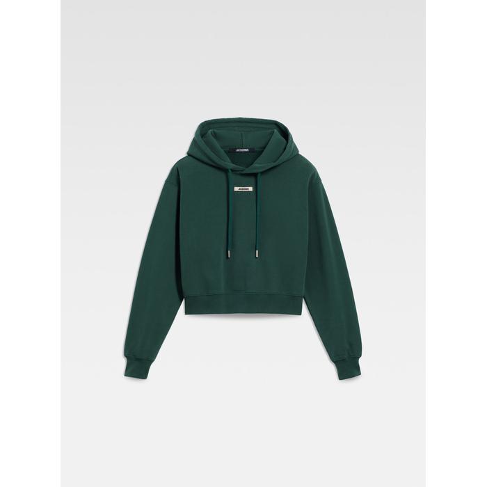 Толстовка с логотипом в крупный рубчик цвет: Dark green 2