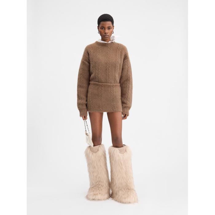 Мини-юбка из мохера цвет: Camel