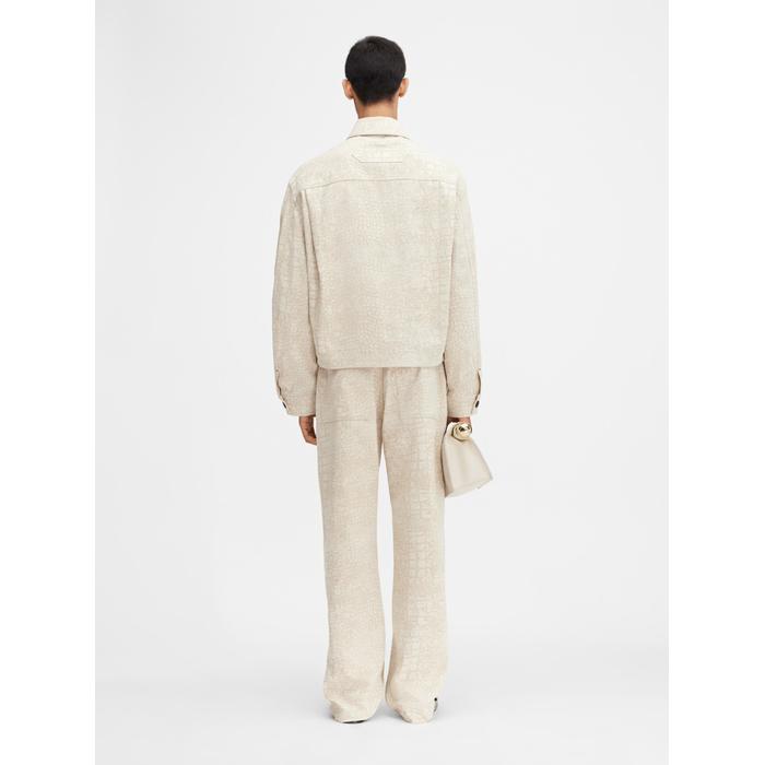 Джинсовая куртка для работы цвет: Croco beige