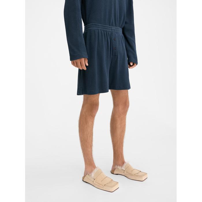 Комплект из топа и шорт Henley цвет: Тёмно-синий