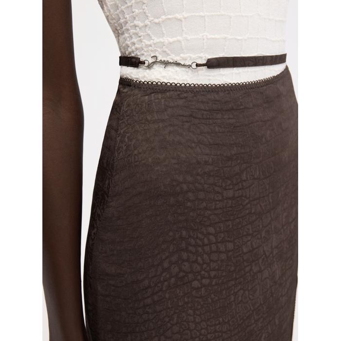 Очаровательная юбка с логотипом цвет: Croco brown
