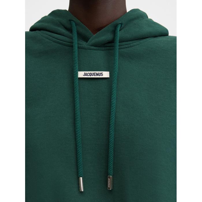 Толстовка с логотипом в крупный рубчик цвет: Dark green 2