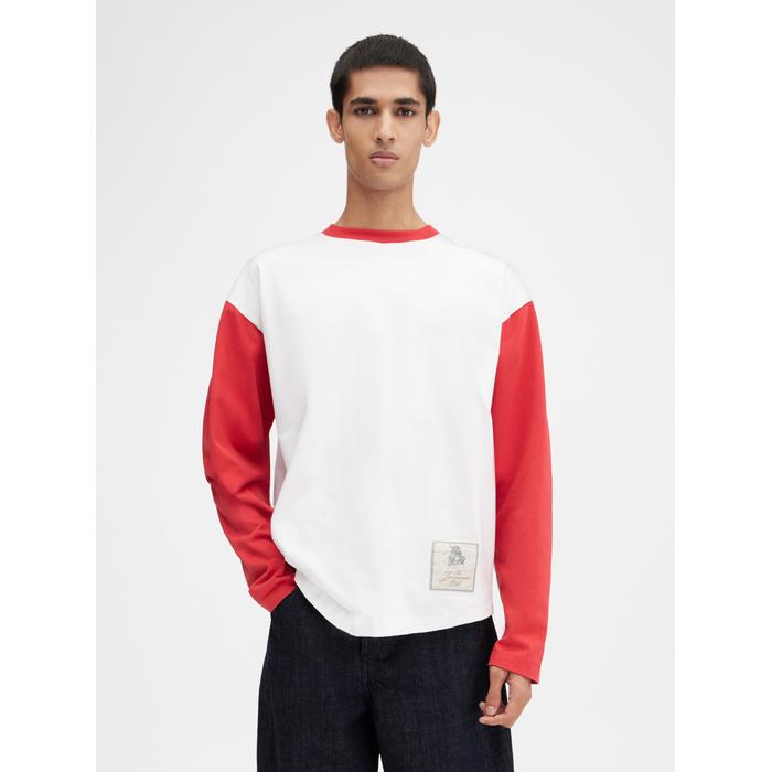 Бейсбольная футболка с длинными рукавами цвет: Multi-red