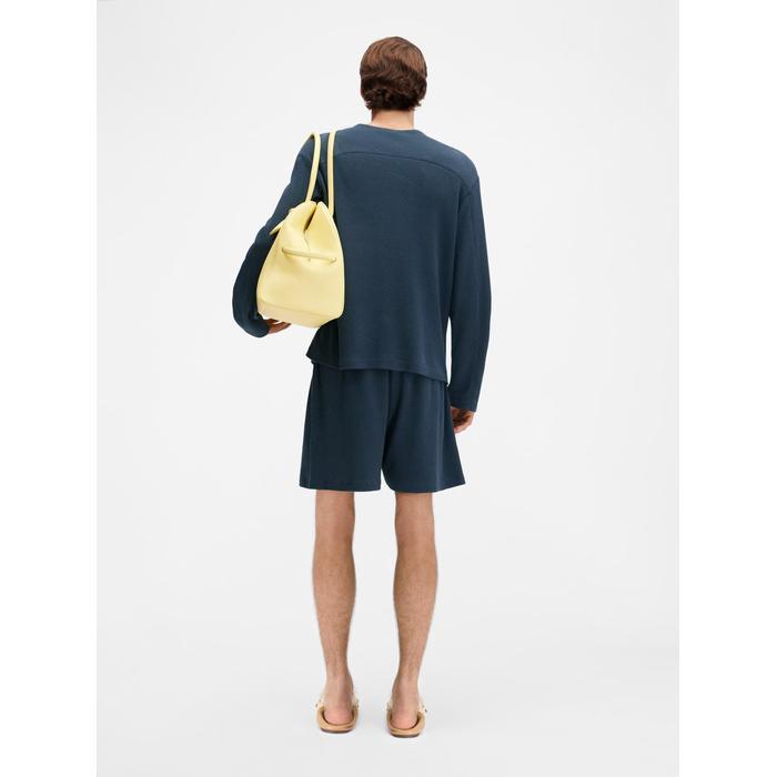 Комплект из топа и шорт Henley цвет: Тёмно-синий