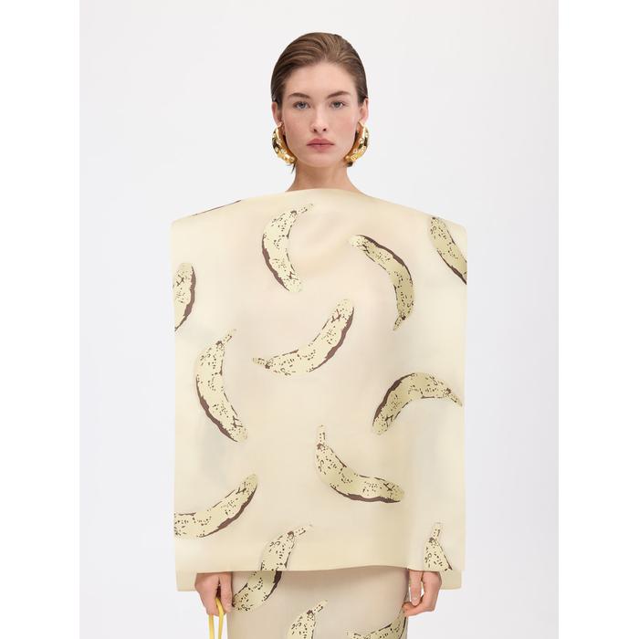 Квадратный топ с банановым принтом цвет: Jacquard bananes yellow