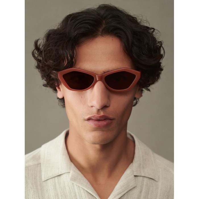 Солнцезащитные очки с бриллиантами цвет: Brown matt