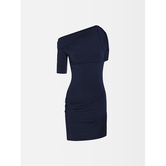 Draped mini dress цвет: Тёмно-синий