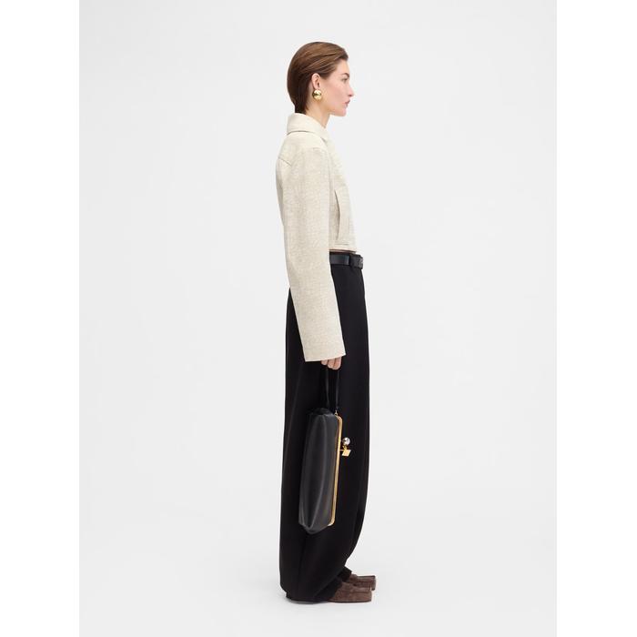 Укороченная джинсовая куртка цвет: Croco beige