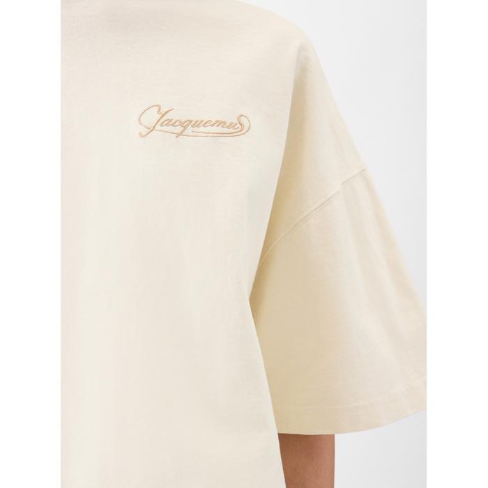 Квадратная футболка с вышивкой цвет: Uni club beige