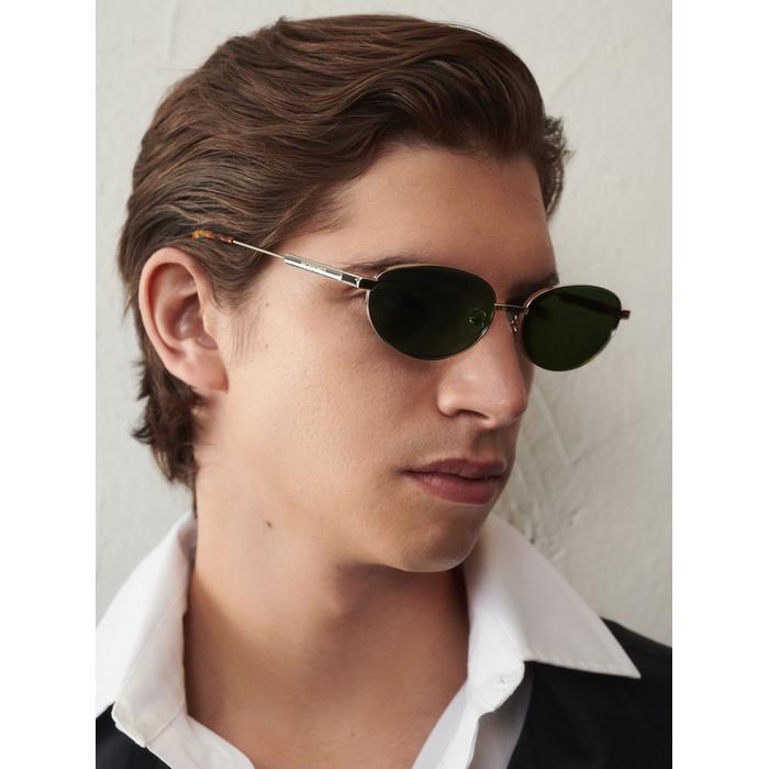 Oval aviator sunglasses цвет: Серебристый