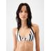 Треугольный топ бикини цвет: Print zebra arty white black