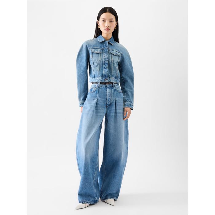 Изогнутая джинсовая куртка цвет: Blue/tabac