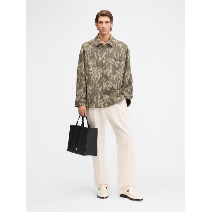 Рубашка с длинными рукавами и косыми карманами цвет: Jacquard banana logo khaki