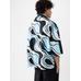 Асимметричная рубашка с художественным принтом "Зебра" цвет: Print wavy psyche logo blue/black