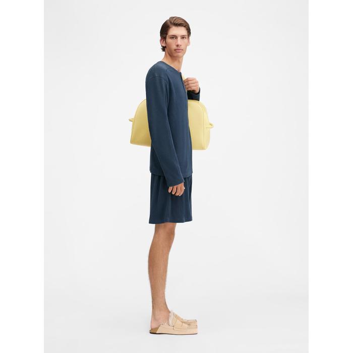 Комплект из топа и шорт Henley цвет: Тёмно-синий
