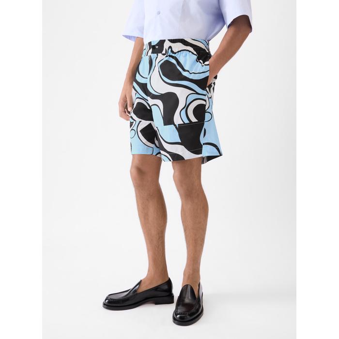 Шорты с волнистым принтом Psyche цвет: Print wavy psyche logo blue/black