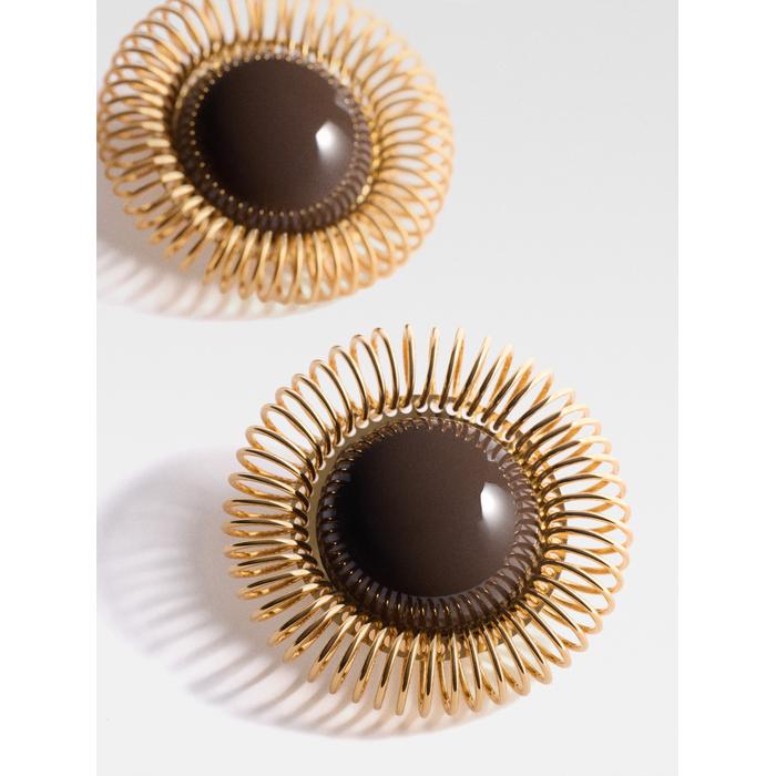 Серьги с подсолнухами цвет: Gold / brown