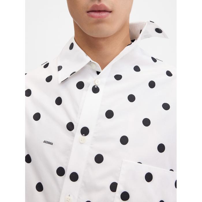 Асимметричная рубашка цвет: Jacquard dots logo black/white