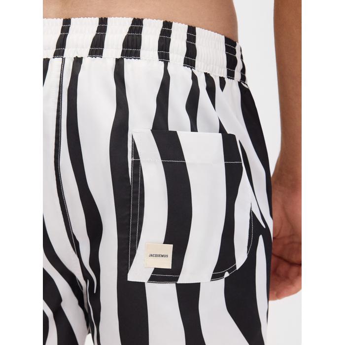 Плавательные шорты с художественным принтом "Зебра" цвет: Print zebra arty white black
