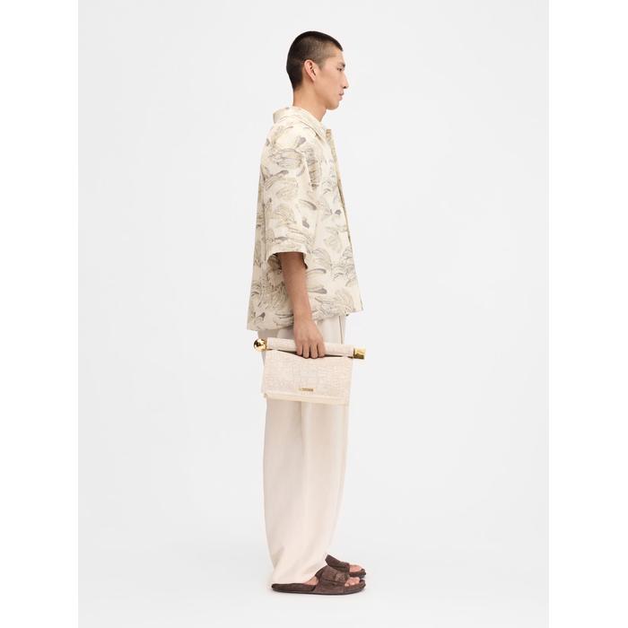 Банановая жаккардовая рубашка свободного кроя цвет: Jacquard banana logo ecru