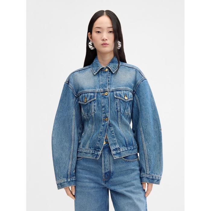 Изогнутая джинсовая куртка цвет: Blue/tabac