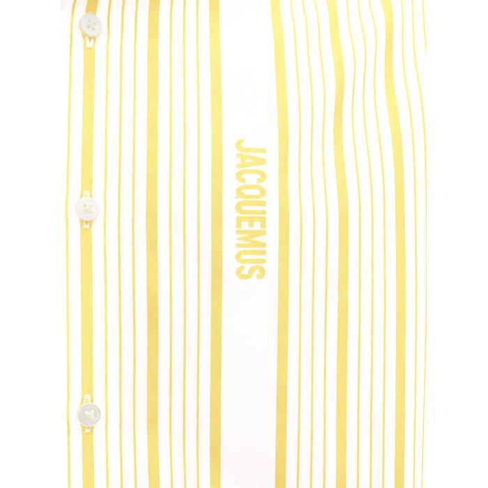 Жаккардовая рубашка с деловым логотипом цвет: Jacquard business big logo stripes yellow/white