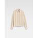 Пижамная рубашка в полоску с длинными рукавами цвет: Jacquard logo stripes white/beige