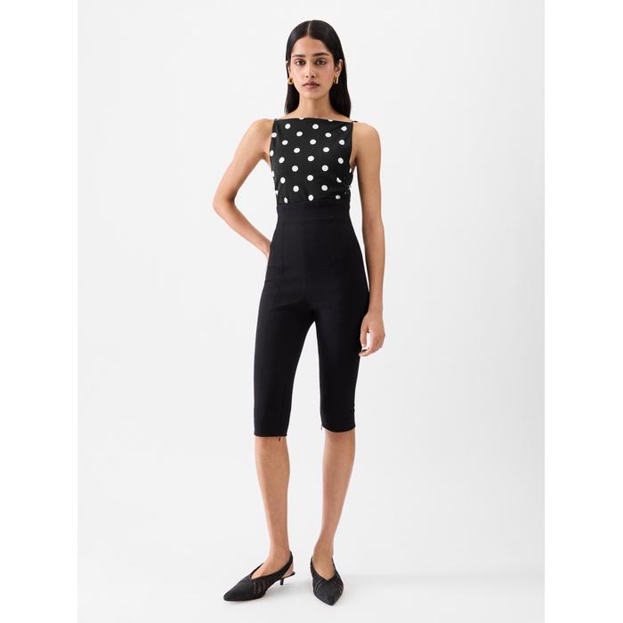 Цельный купальник с принтом в горошек цвет: Print dots round square black/white