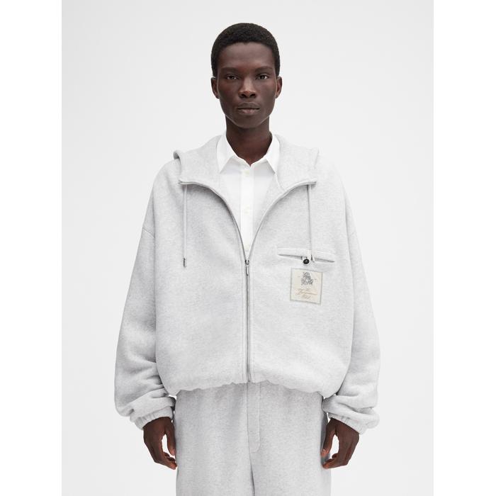 Толстовка на молнии с логотипом Jacquemus Club цвет: Athletic club grey