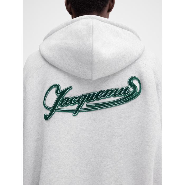 Толстовка на молнии с логотипом Jacquemus Club цвет: Athletic club grey