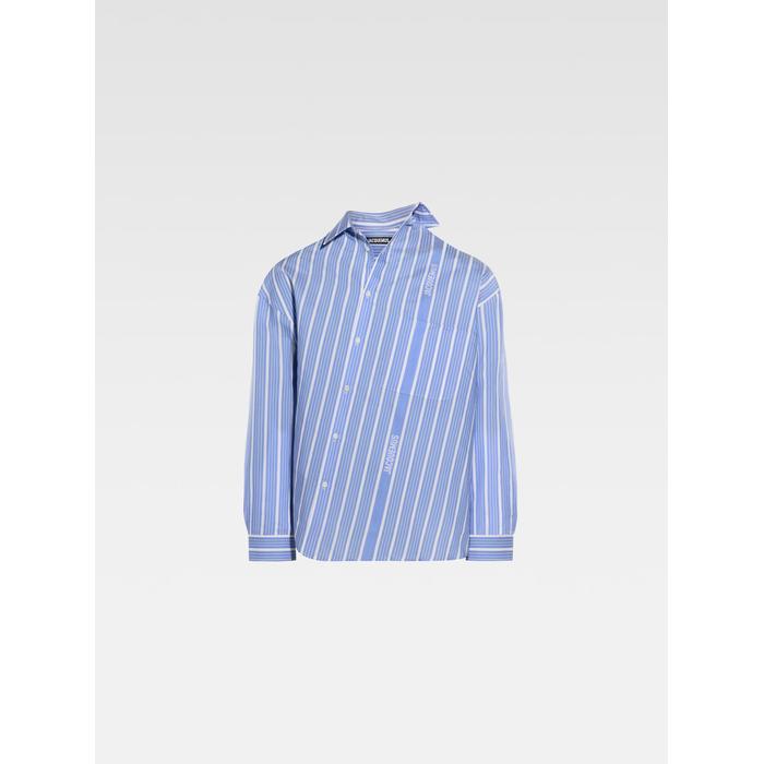 Асимметричная рубашка цвет: Jacquard blue/white