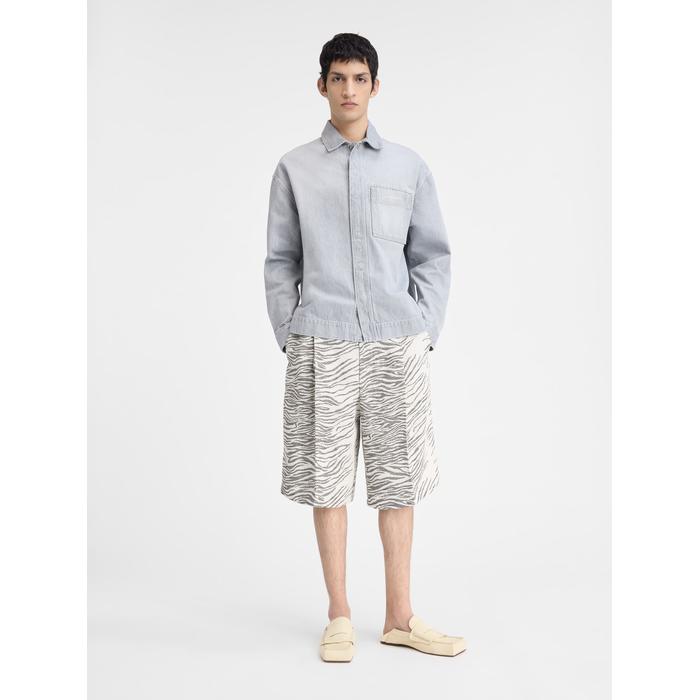 Джинсовая рубашка свободного кроя цвет: Grey / off-white