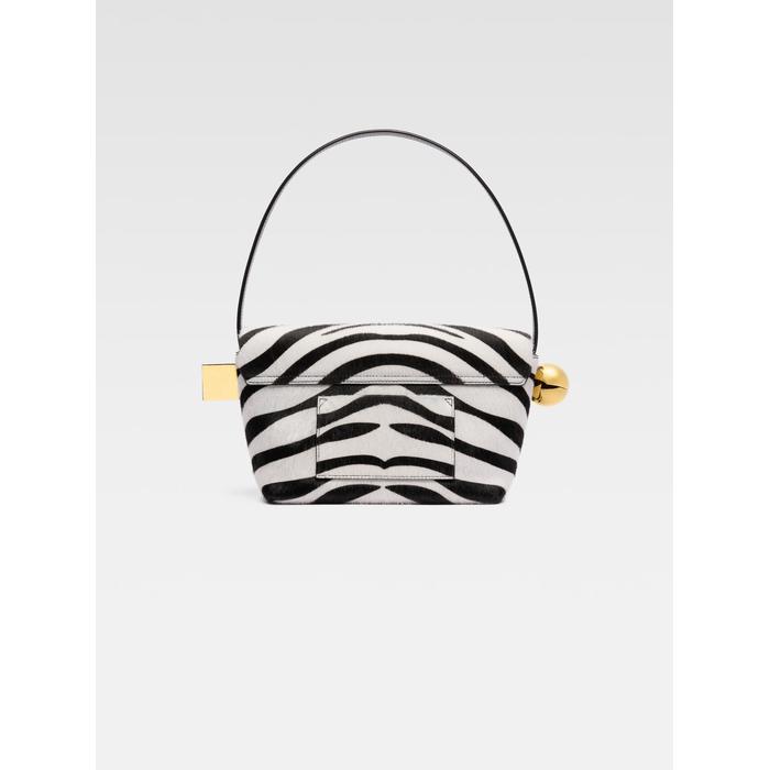 Сумка через плечо с клапаном цвет: Black & white zebra