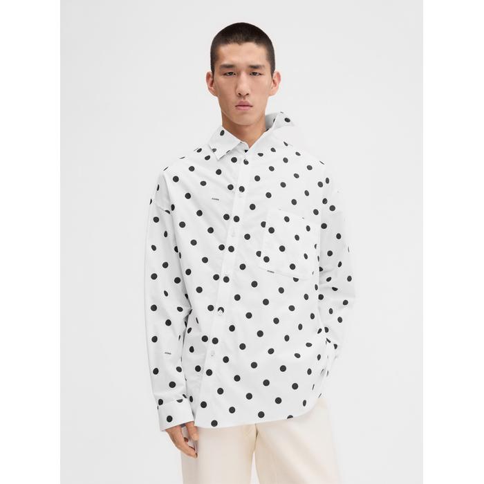 Асимметричная рубашка цвет: Jacquard dots logo black/white