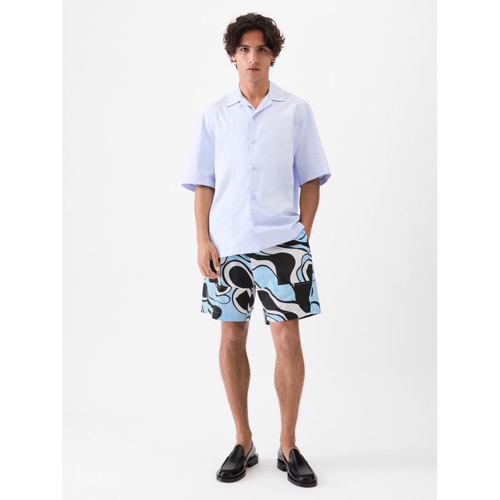 Шорты с волнистым принтом Psyche цвет: Print wavy psyche logo blue/black