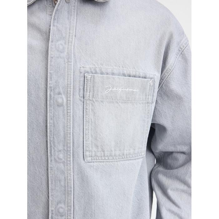 Джинсовая рубашка свободного кроя цвет: Grey / off-white