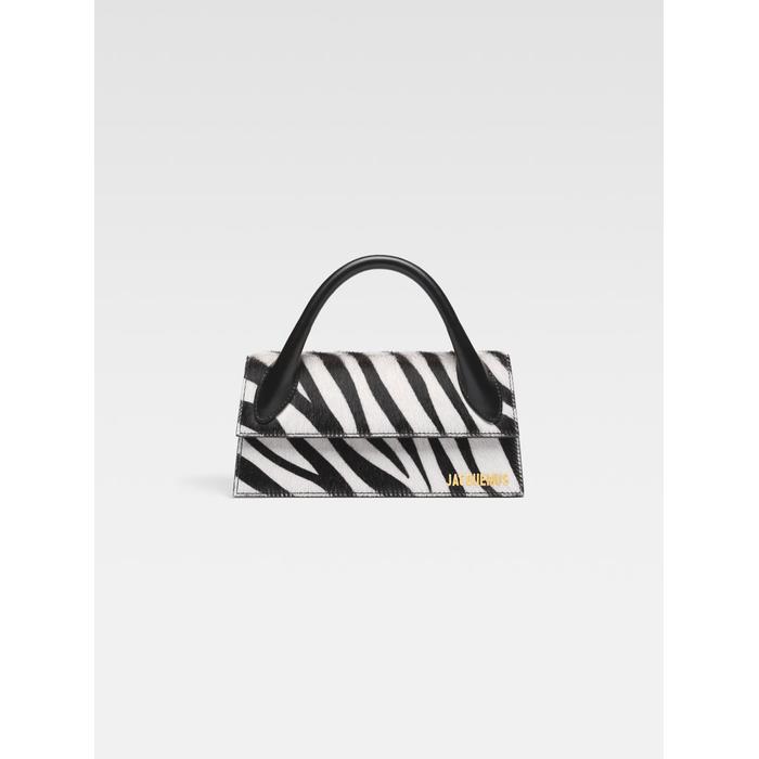 Удлиненная фирменная сумочка цвет: Black & white zebra