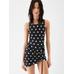 Платье с квадратным вырезом и встроенным боди цвет: Print dots round square black/white
