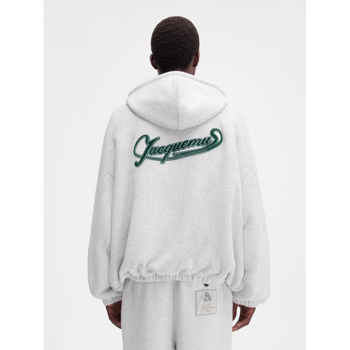 Толстовка на молнии с логотипом Jacquemus Club цвет: Athletic club grey