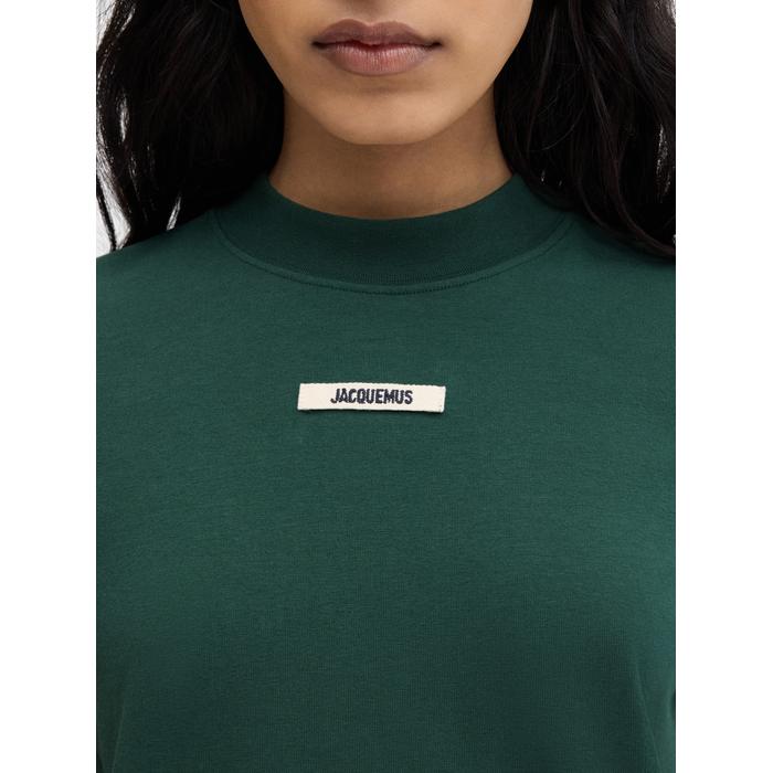 Футболка с логотипом в крупный рубчик цвет: Dark green 2