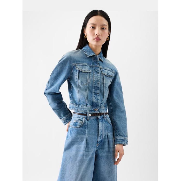 Изогнутая джинсовая куртка цвет: Blue/tabac
