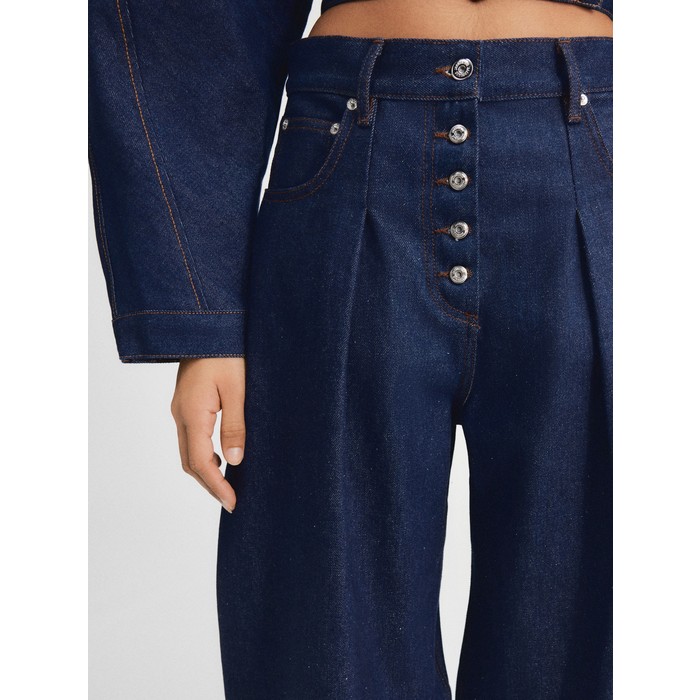 Широкие джинсы с закругленными краями цвет: Navy/brown