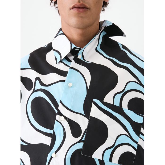 Асимметричная рубашка с художественным принтом "Зебра" цвет: Print wavy psyche logo blue/black
