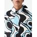 Асимметричная рубашка с художественным принтом "Зебра" цвет: Print wavy psyche logo blue/black