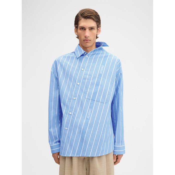 Асимметричная рубашка цвет: Jacquard blue/white