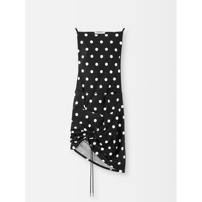 Платье с квадратным вырезом и встроенным боди цвет: Print dots round square black/white