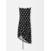 Платье с квадратным вырезом и встроенным боди цвет: Print dots round square black/white