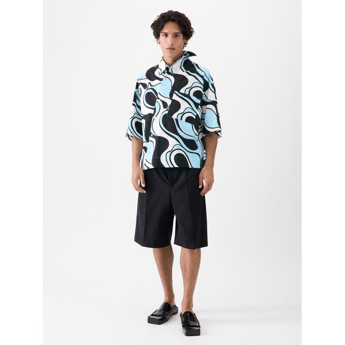 Асимметричная рубашка с художественным принтом "Зебра" цвет: Print wavy psyche logo blue/black