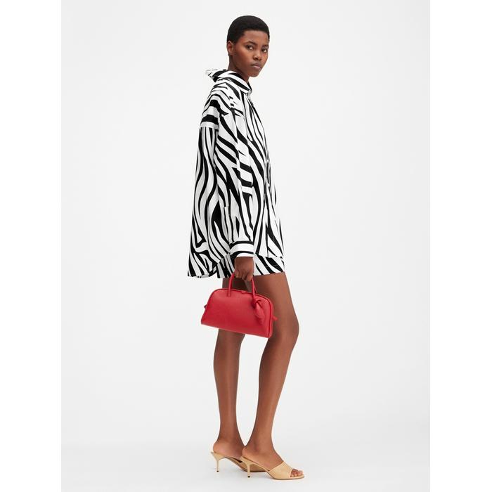 Асимметричная рубашка с художественным принтом "Зебра" цвет: Print zebra arty white black